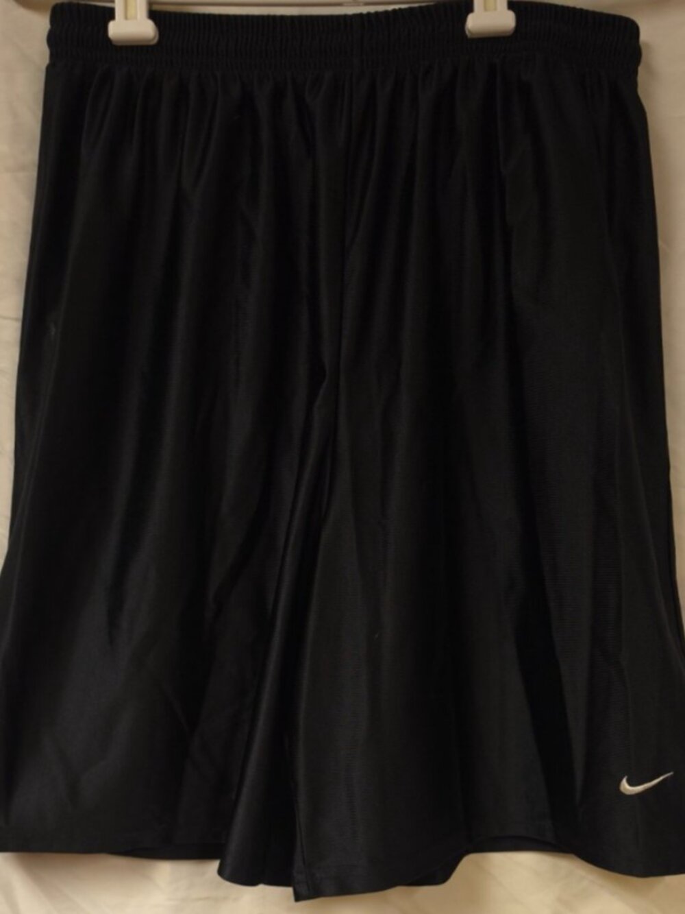 VTG Nike Men (L) Black Baggy Wide Leg Shiny Basketball Shorts Y2K Hip Hop 26X9